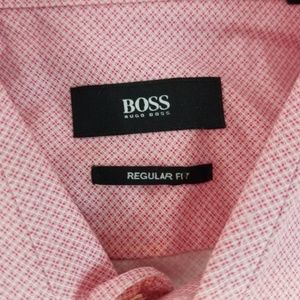 Hugo Boss Pink Long Sleeve Shirt 17.5 44